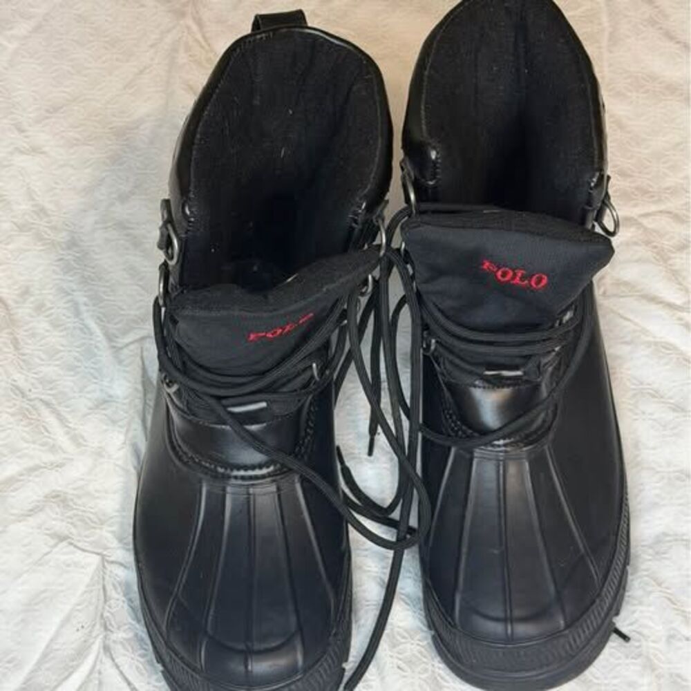Polo Talbert High Black Duck Boots Size 13D